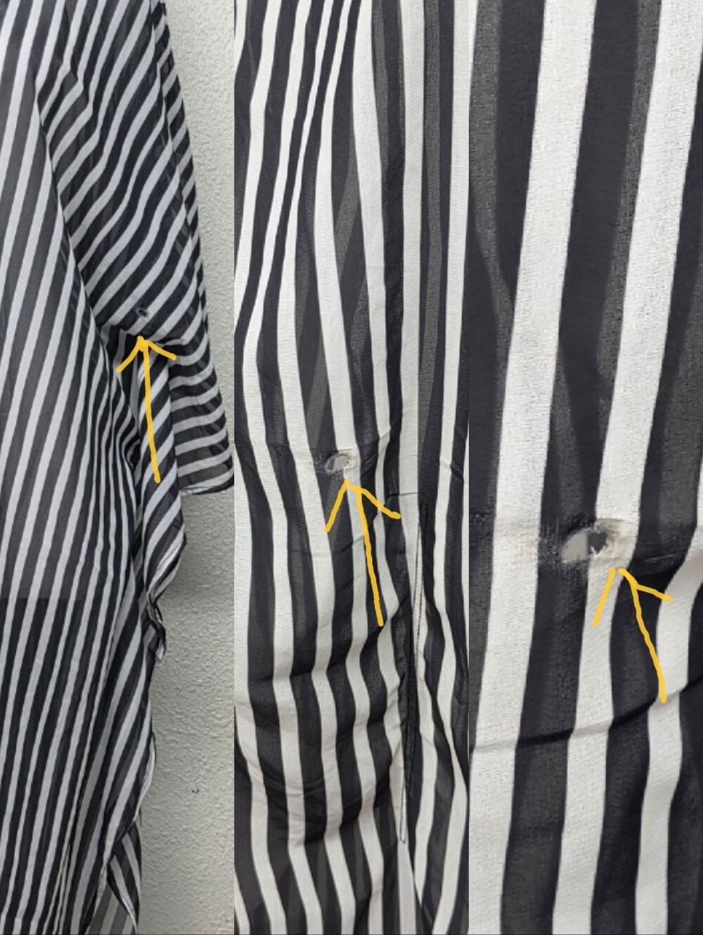 Black & White Stripes Kimono Swimsuit Cover-up - Picture 6 of 6